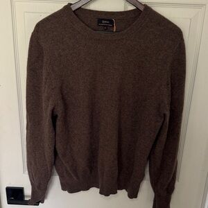 Quince Mongolian Cashmere Crewneck Sweater in Chestnut Brown